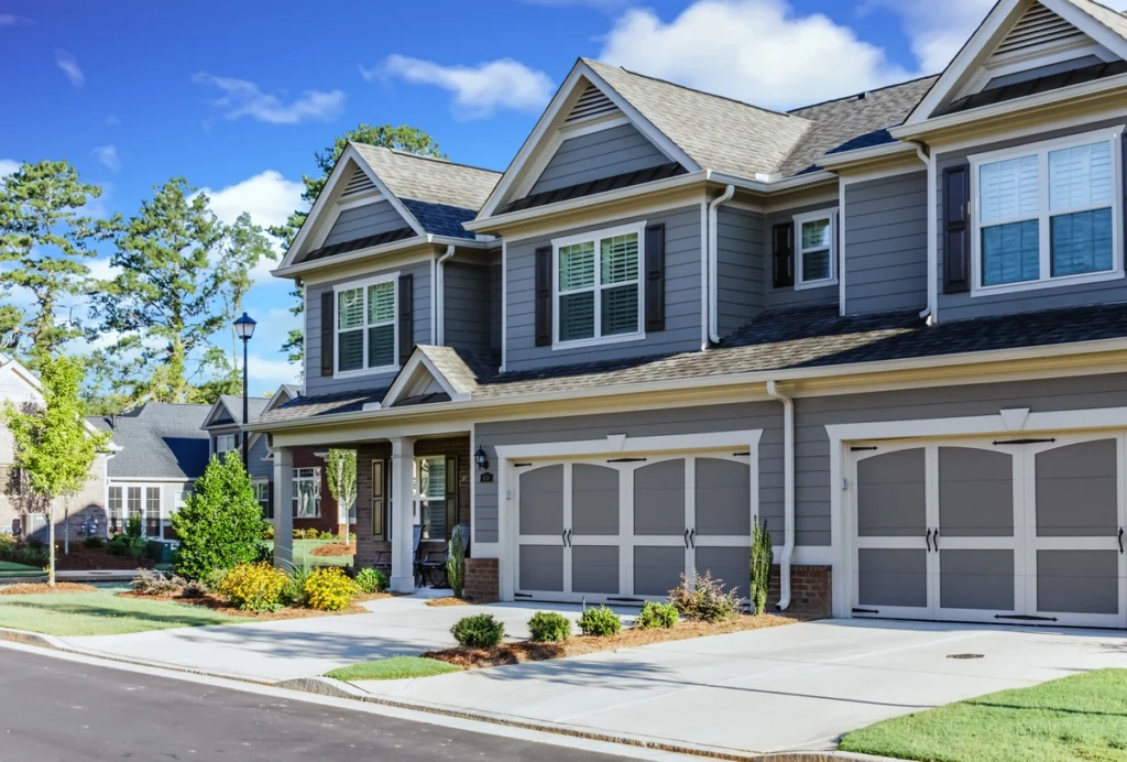 gray townhouses