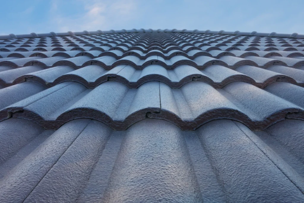 narrow angle image of shingles on a sloped roof