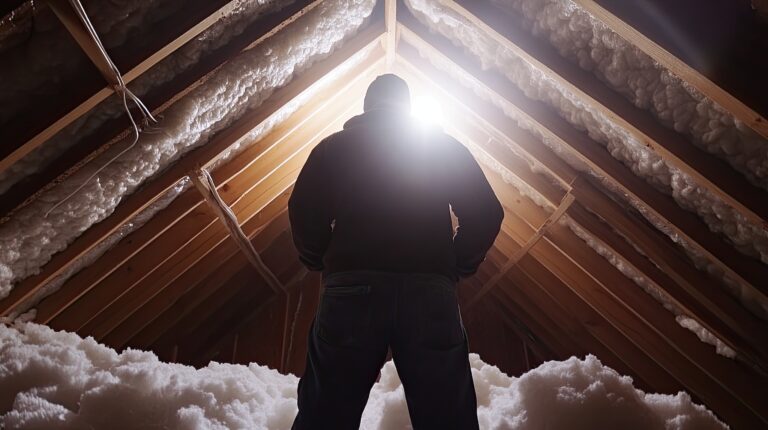 Attic insulation being installed in a Minnesota home